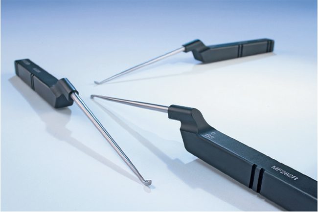 Aesculap Spine Retraction System Instruments showing variety of blade and hood configurations