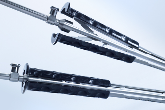 Close-up of Valve XS Minimally Invasive Heart Valve Surgery Instrument handles